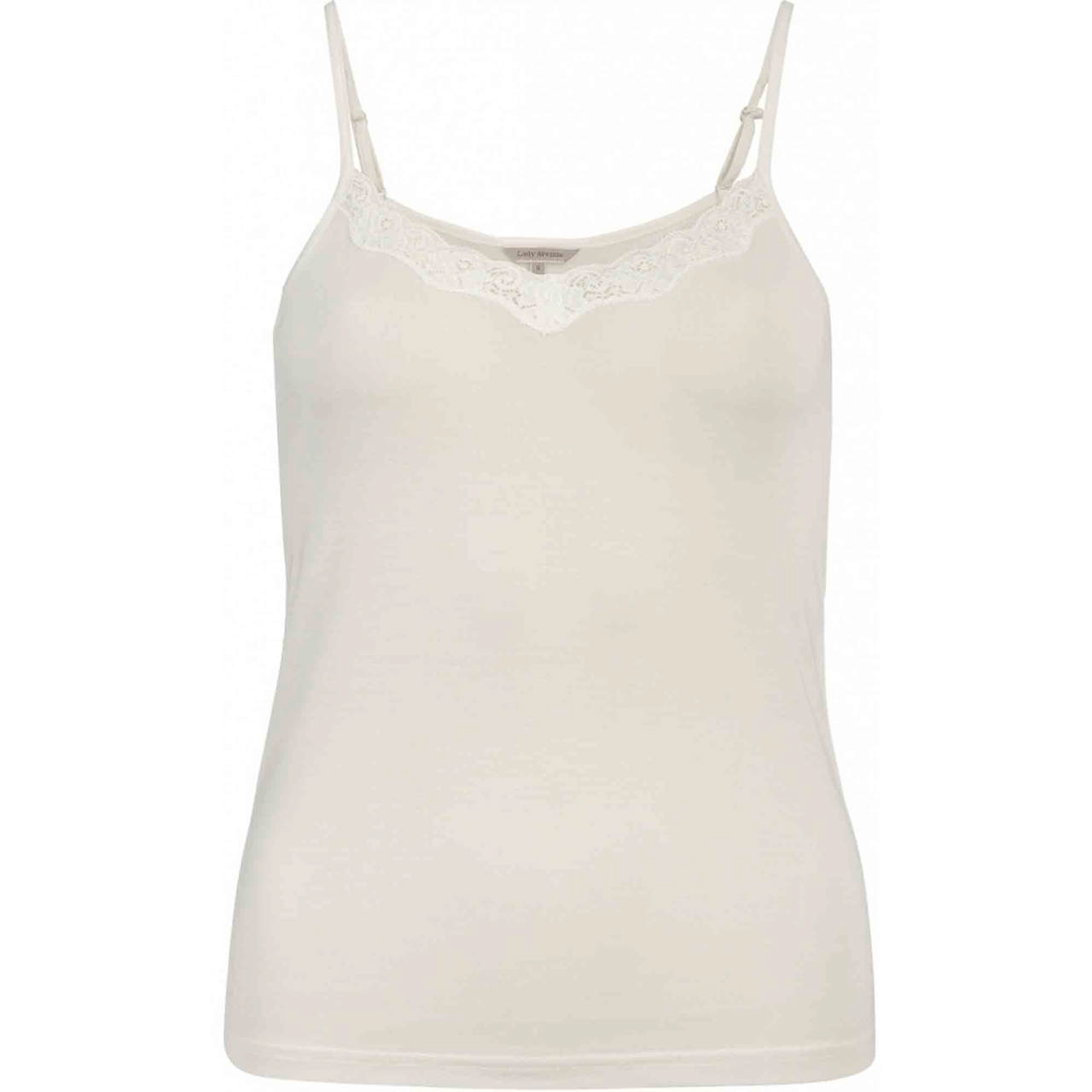 Silk Jersey Linne med spets Off-White