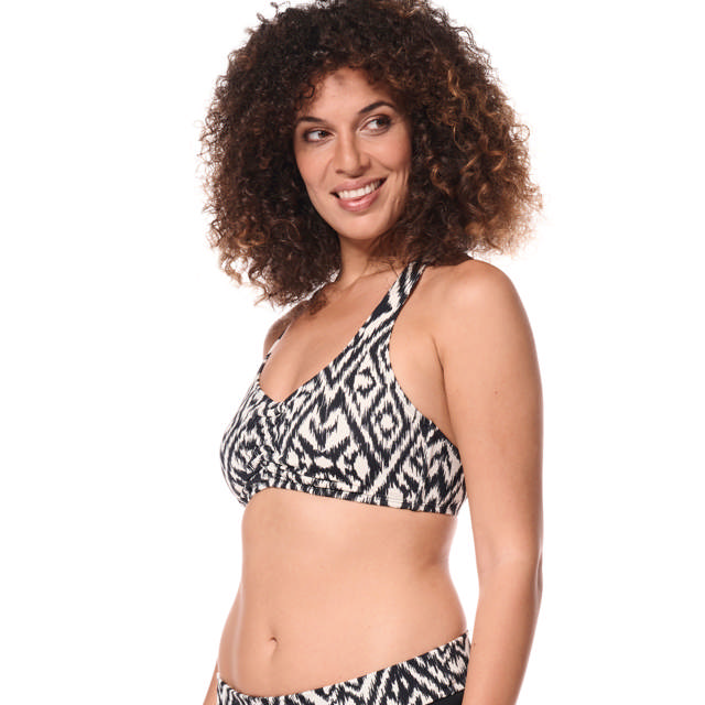 Salta bikinitop Med Protesficka Black/Off-white
