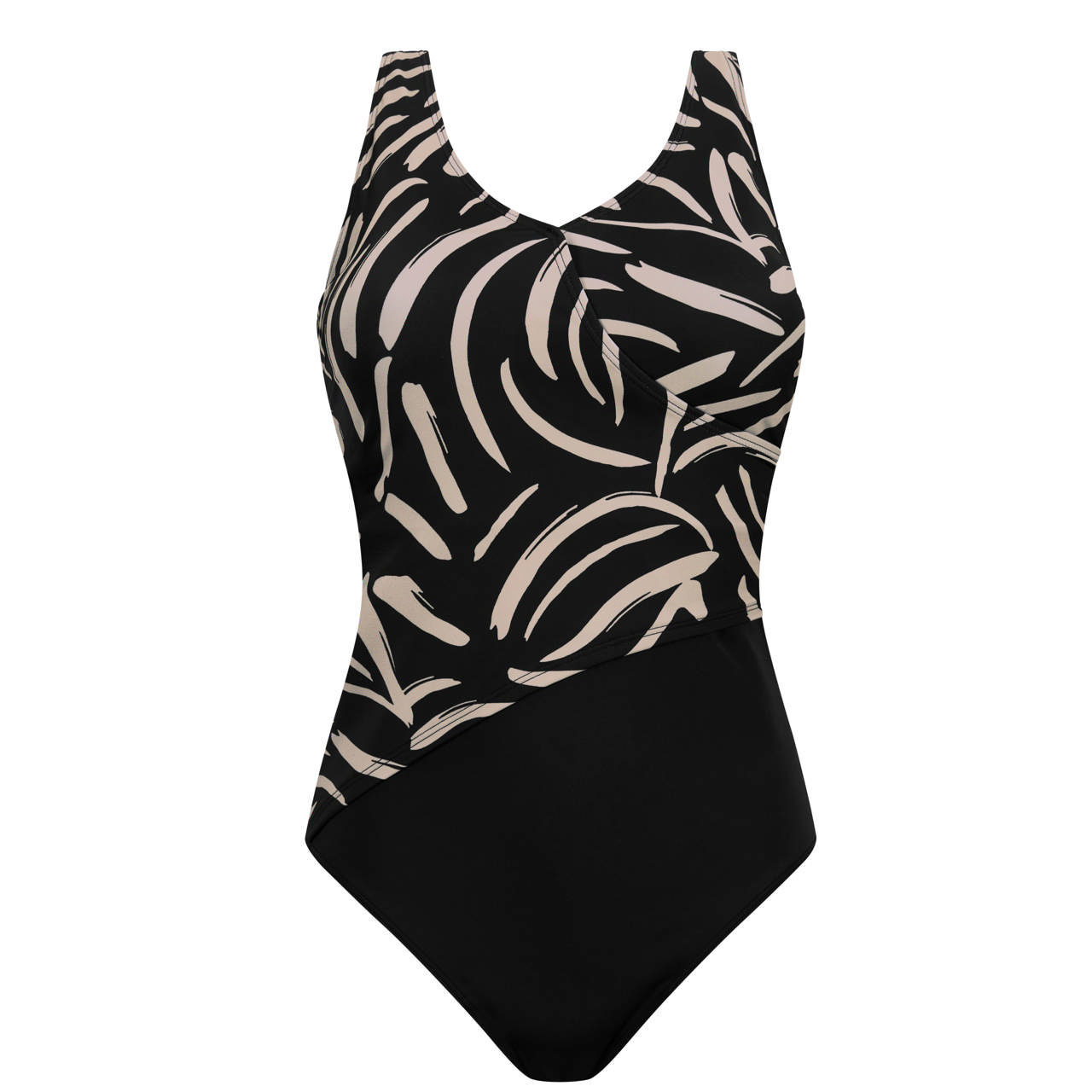 Turin Baddräkt Med Protesficka Black/Sand