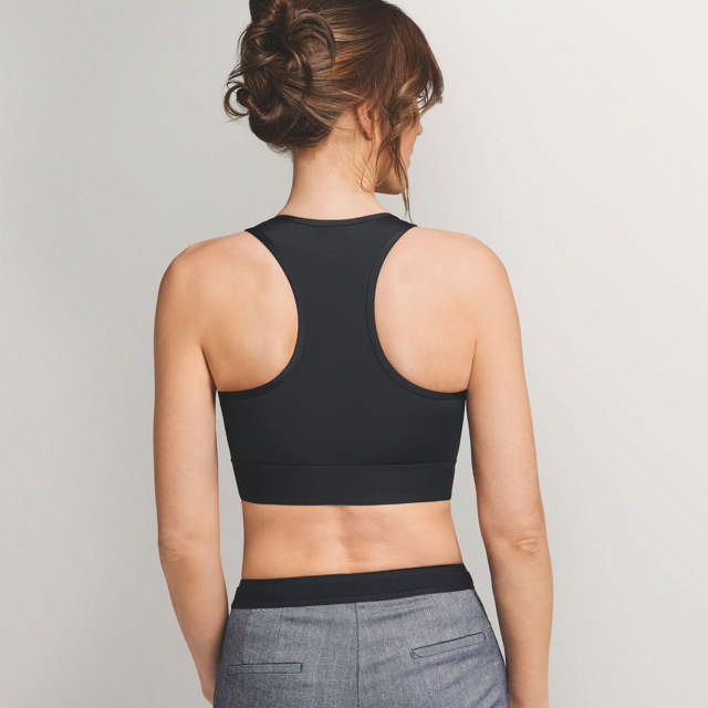 Gloria Framknäppt Sport-bh Protesficka Svart