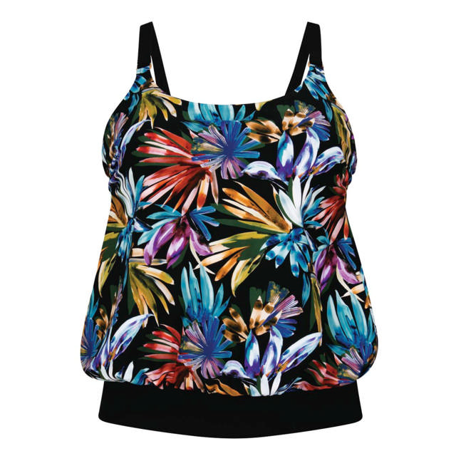 Girona Tankini Top Med Protesficka Night Flowers