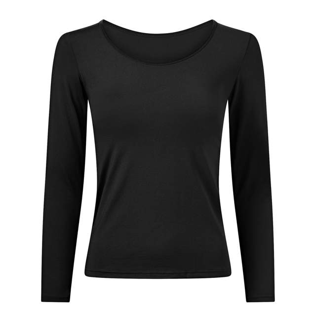 Tröja med lång ärm Mikrofiber Black