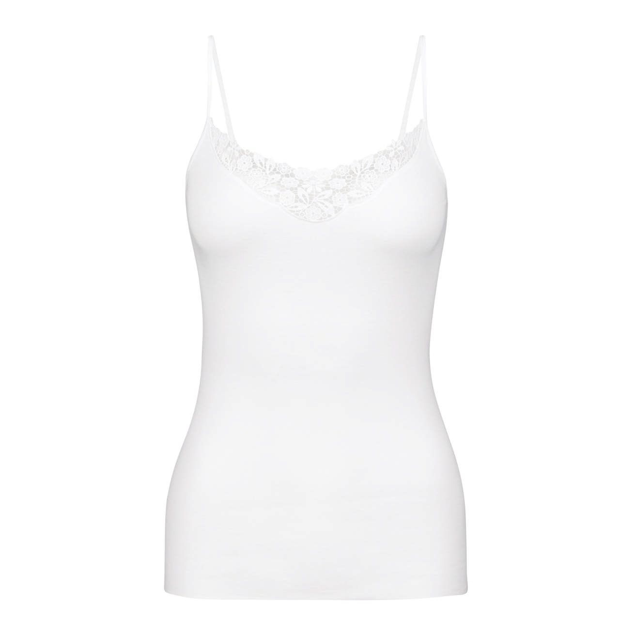 Feminin Sense Spagetti top White