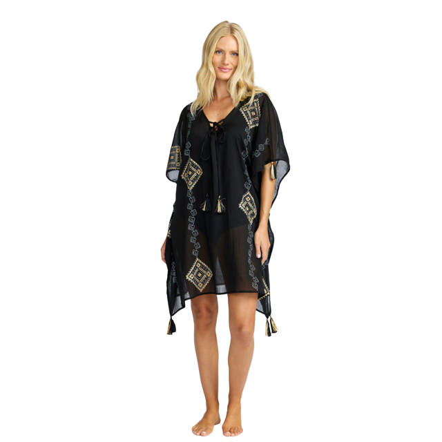 Kaftan Bomull Black One size