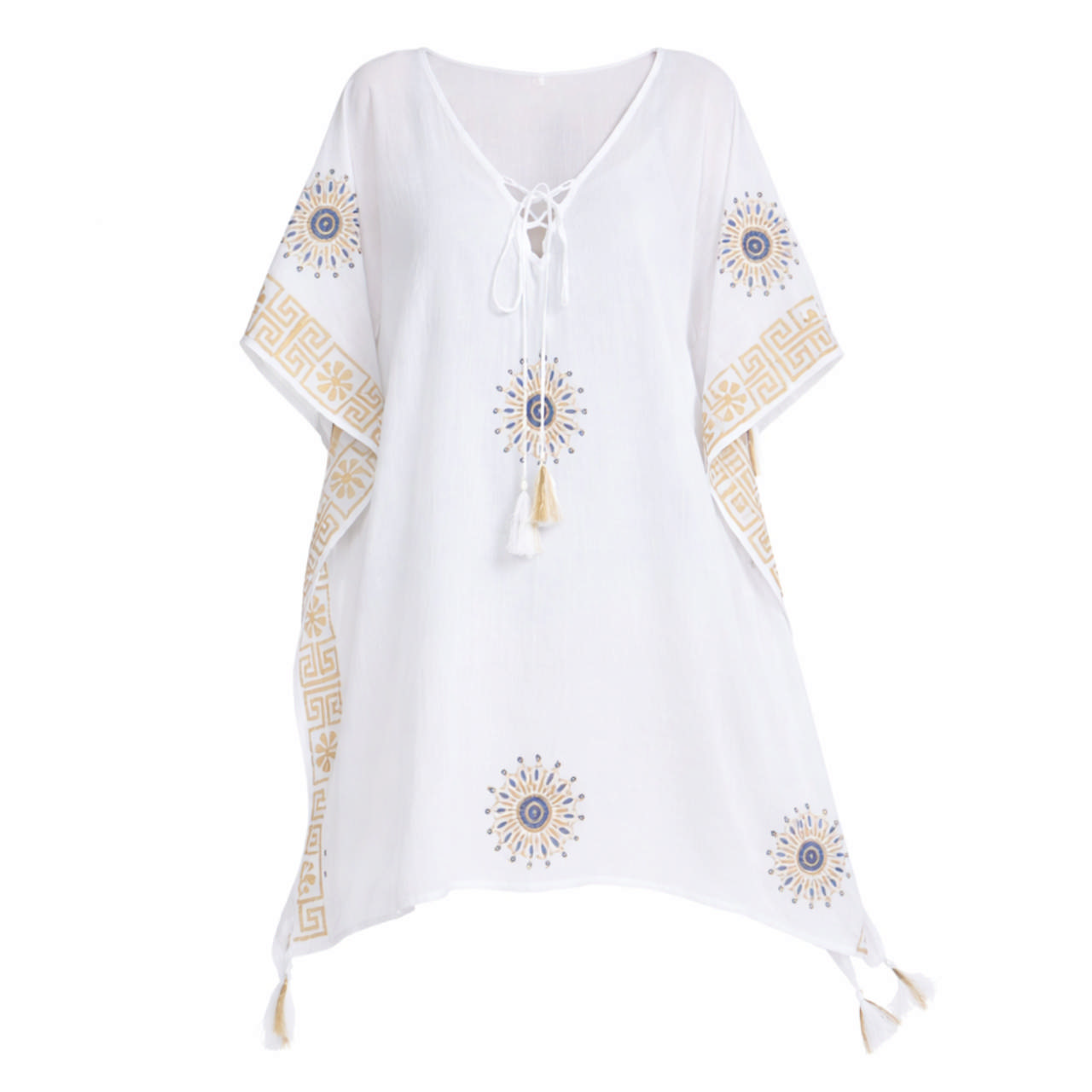 Kaftan Bomull White One size