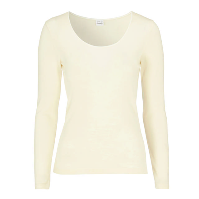 Wilma Tröja lång ärm Ull/silke Vanilla