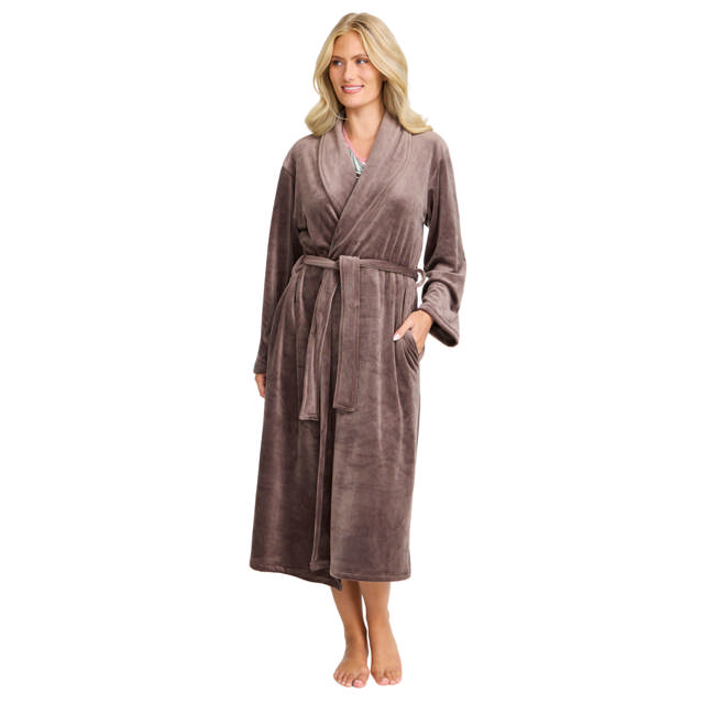 Morgonrock Velourfleece  Taupe