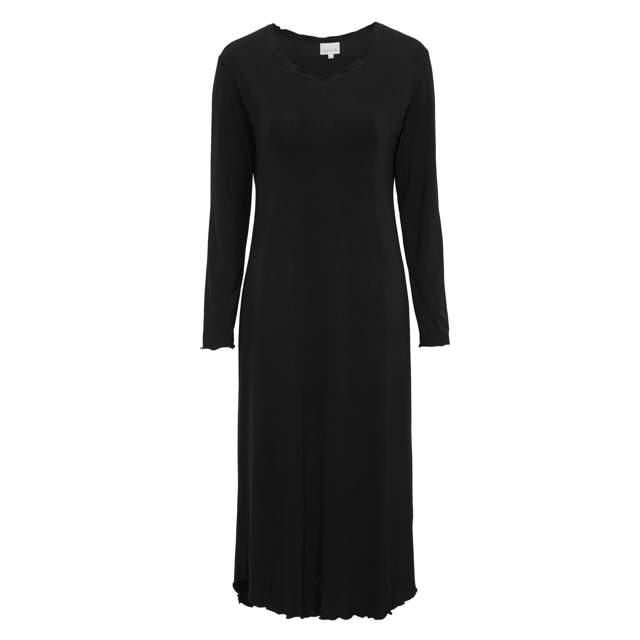 Nattlinne Bambu Lång Ärm Svart