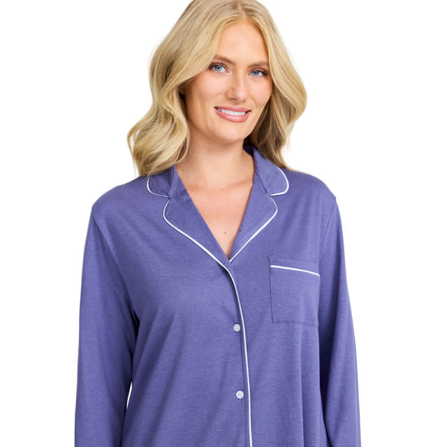 Nattskjorta Lång Ärm Blueberry