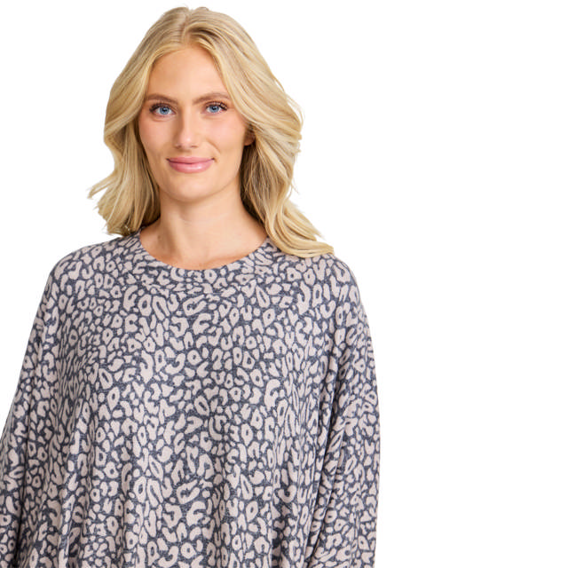 Poncho Mönstrad Beige/Black OS