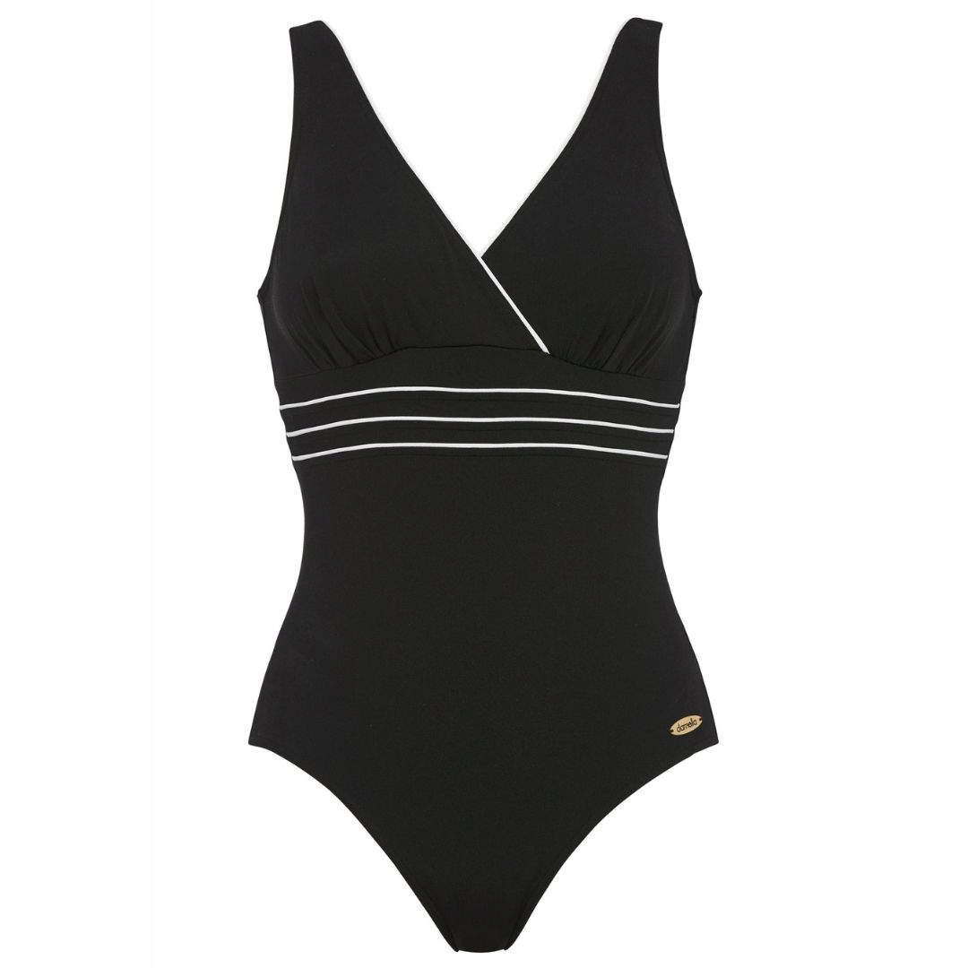 Sandra Baddräkt Klorresistent Black/White