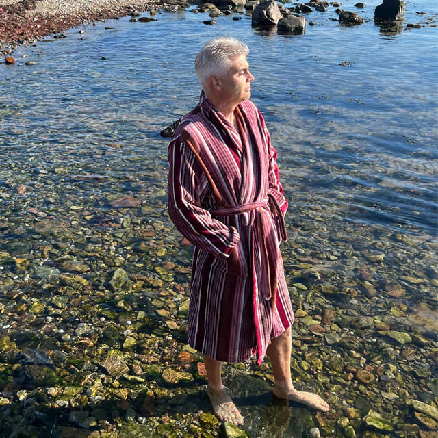 Torekov Morgonrock Unisex Pink Stripe