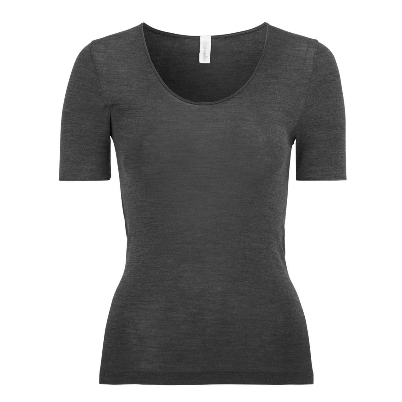 Wilma T-shirt Ull/Silke Dark Grey Melange