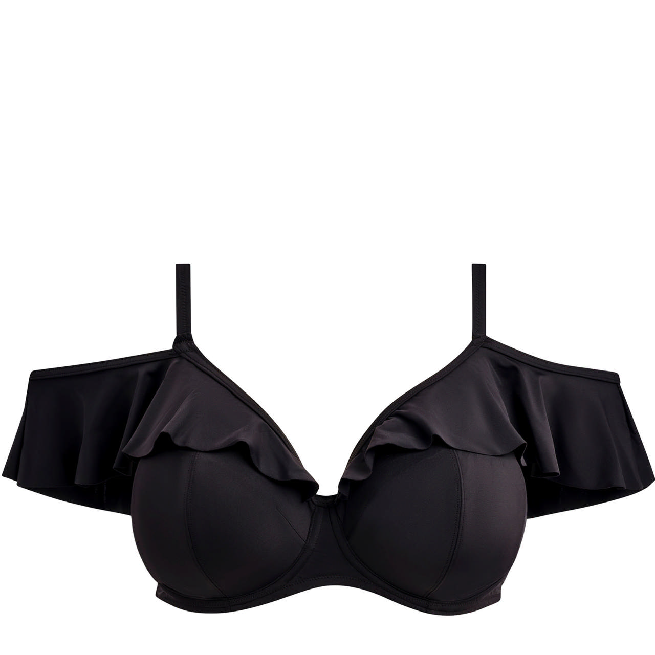 Plain Sailing Bikini-Bh Plunge Ruffle Black