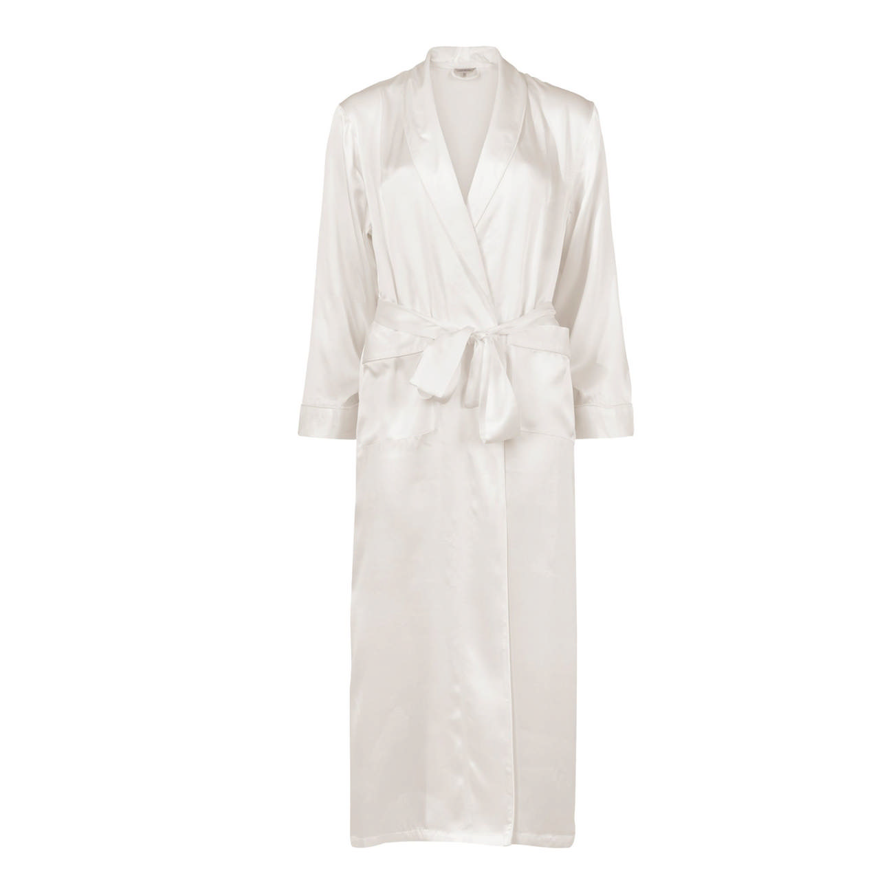 Pure Silk Long Robe & Kimono Off-White