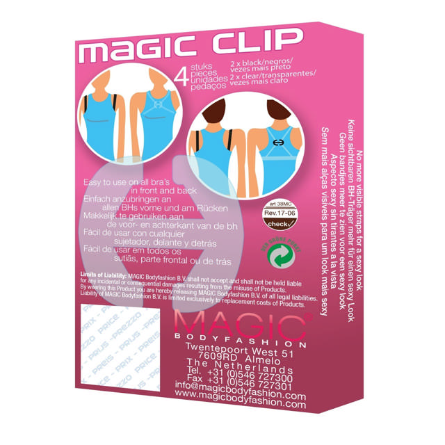 Magic Clip 4-Pack Black/Transperant One size