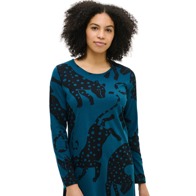 Leonora Nattlinne Lång Ärm Blå