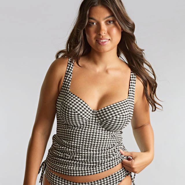 Iris Balcony Tankini Black Gingham