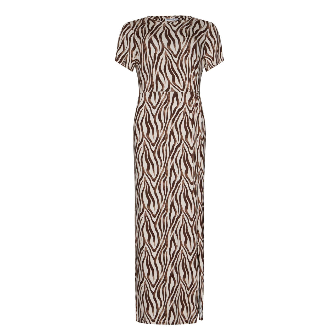 Klänning Lång Med Kort Ärm Dark Brown