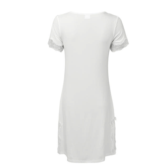 Elegance Nattlinne Kort Ärm Off-White