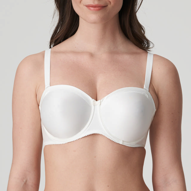 Satin axelbandslös bh Ovadderad Natural