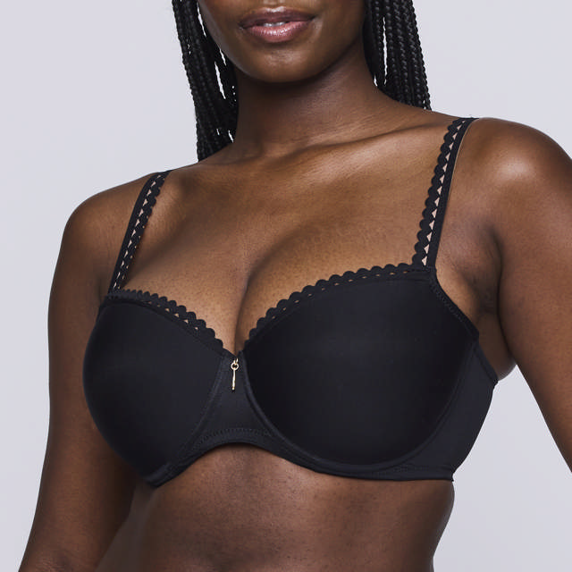 Vivgirl Padded Balcony Bra Black
