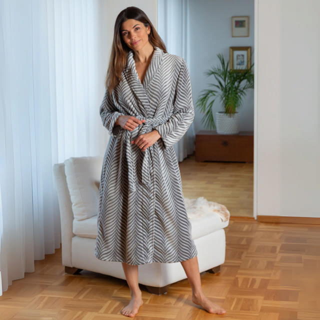 Morgonrock Fleece Grey