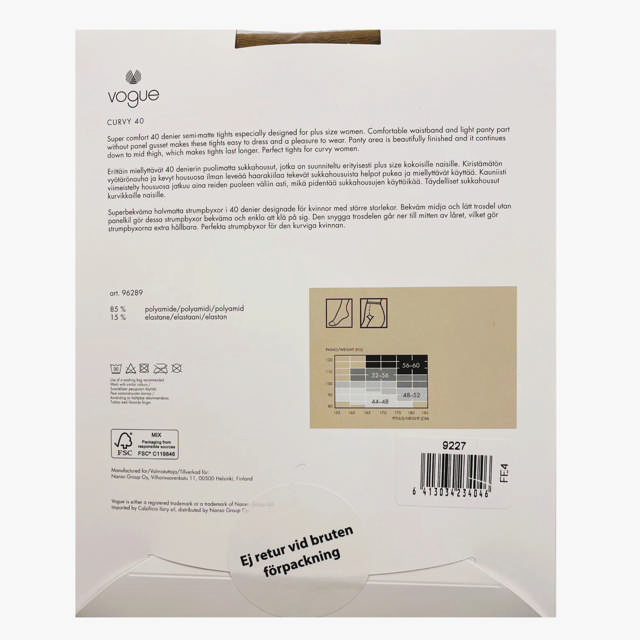 Curvy Strumpbyxa 40 Den Suntan