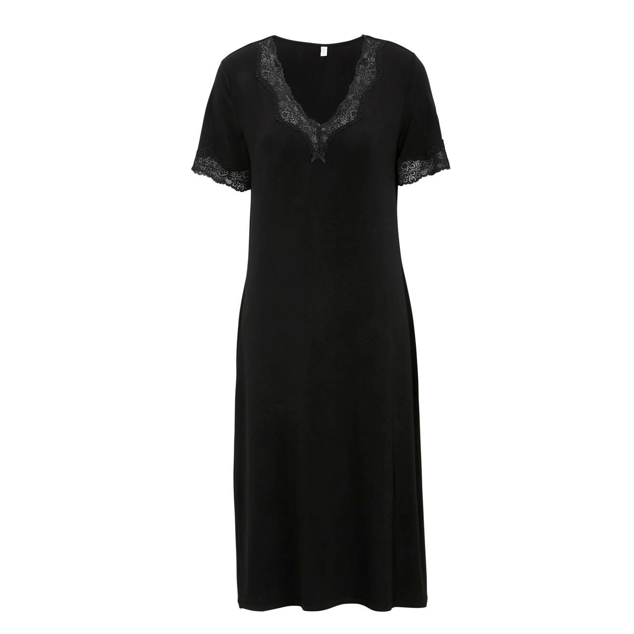 Nattlinne Med Kort Ärm Svart