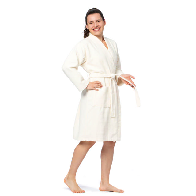 Holte morgonrock Frotté Champagne